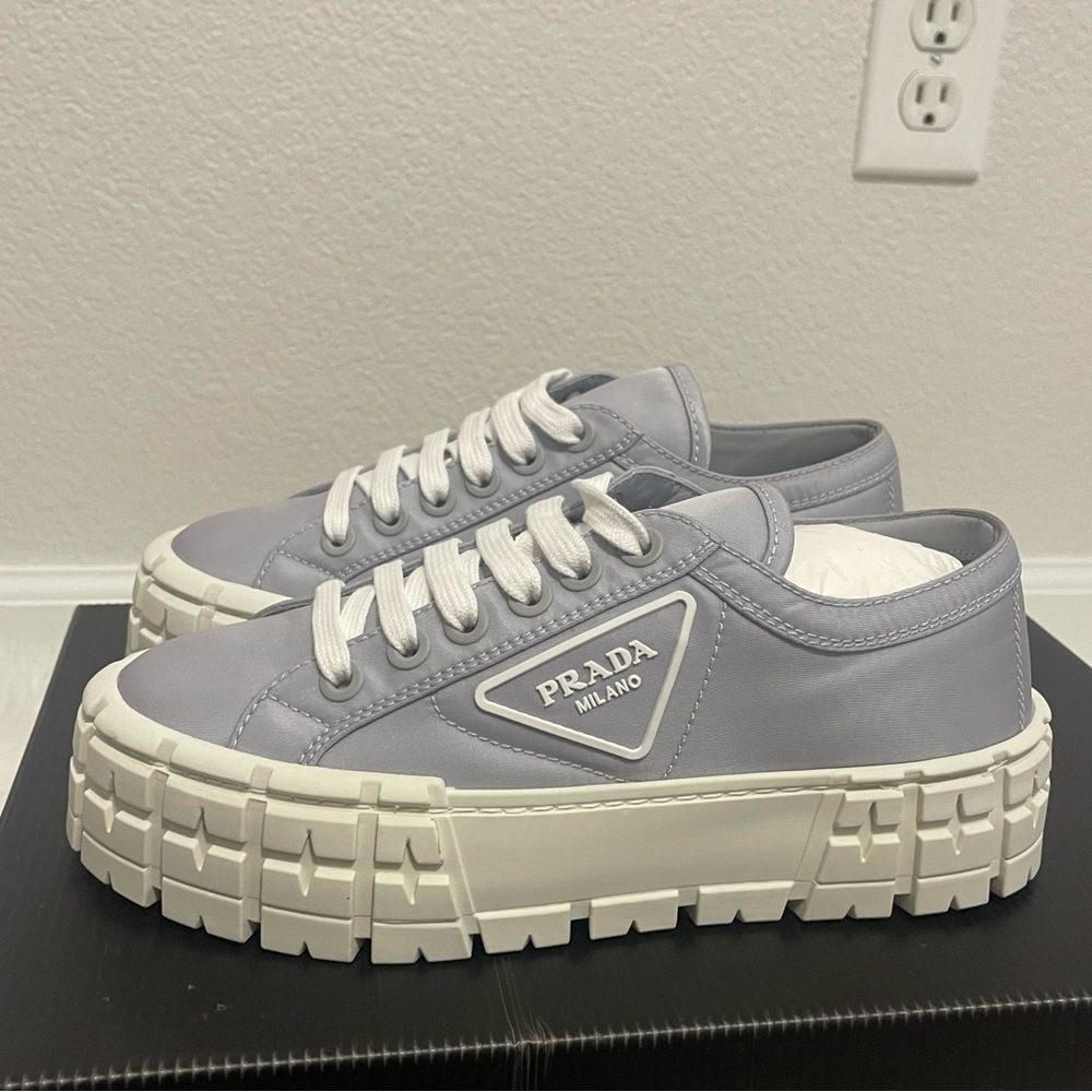 Prada double wheel nylon garbadine sneakers